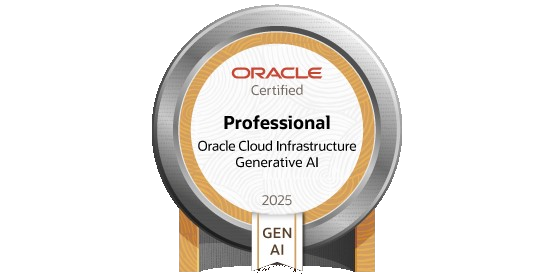 Oracle Cloud Infrastructure 2025 Generative AI Professional - behaald door Maarten Schoonus