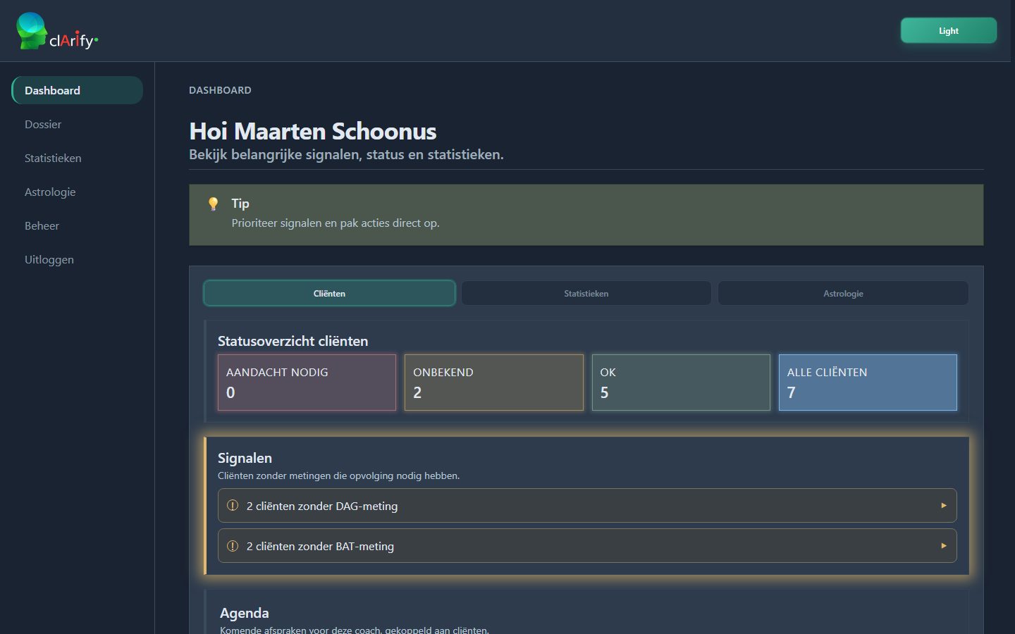 Coach dashboard