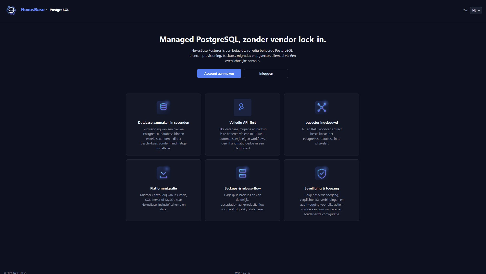 NexusBase - managed PostgreSQL zonder vendor lock-in